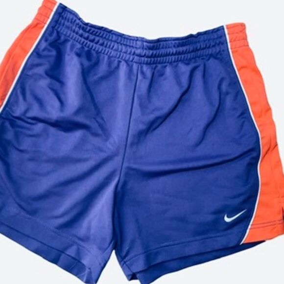 Nike Athletic Shorts Blue and Orange with Elastic Waistband - Picture 1 of 3